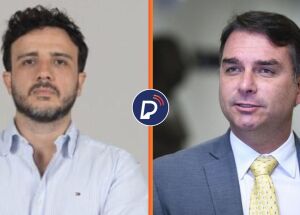 Renan Santos, presidente do MBL e Fl&aacute;vio Bolsonaro.