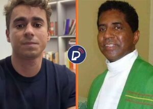 Nikolas Ferreira em v&iacute;deo resposta e padre que negou comunh&atilde;o a fi&eacute;is apoiadores do deputado.