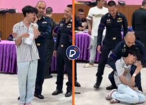 Jovem desmaia ap&oacute;s ser sorteado para o servi&ccedil;o militar obrigat&oacute;rio na Tail&acirc;ndia