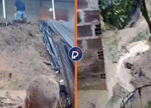 Camaragibe: chuvas provocam deslizamentos de barreira e atingem casas no C&oacute;rrego da Esperan&ccedil;a