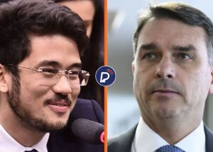 'Sair&aacute; um v&iacute;deo do Fl&aacute;vio Bolsonaro traindo a mulher na festa do Vorcaro'; avisa Kim Kataguiri