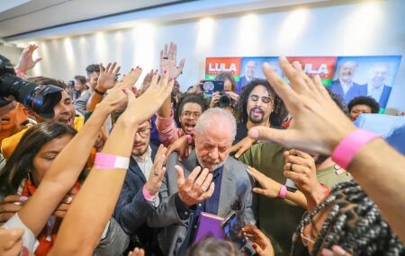 Lula em evento com evangélicos durante a campanha, em 2022 —