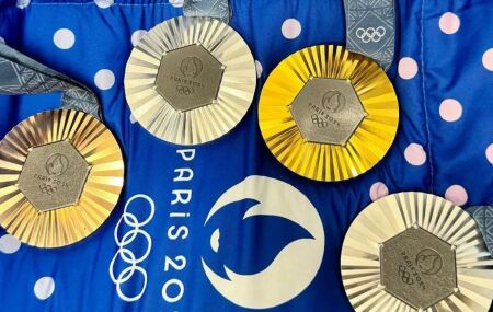 Medalhas conquistadas por Rebeca Andrade nas Olimpíadas de Paris 2024.