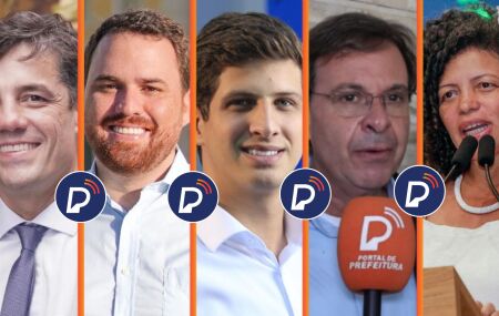 Principais candidatos a prefeito do Recife. Montagem: Portal de Prefeitura