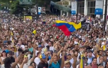 Protesto na Venezuela.