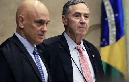 Presidente do STF Barroso e Ministro do STF Alexandre de Moraes. 