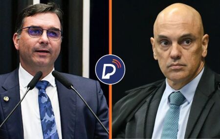 Flávio Bolsonaro e Alexandre de Moraes.