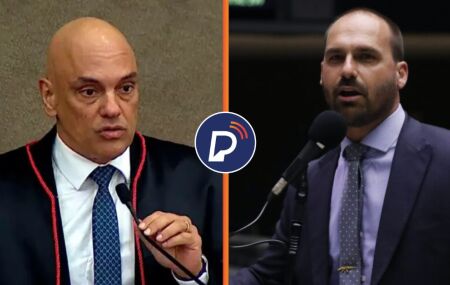 Alexandre de Moraes e Carlos Bolsonaro.