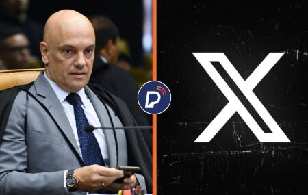 Ministro do STF, Alexandre de Moraes e rede social X. 