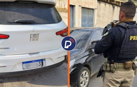 Em Recife, homem é preso pela PRF por adulterar placa de carro com fita isolante.