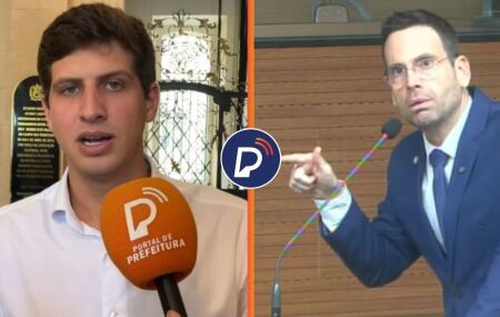 Prefeito Jo&atilde;o Campos e o vereador Eduardo Moura.