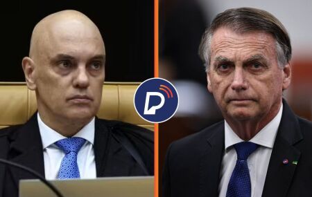 Alexandre de Moraes e Jair Bolsonaro.