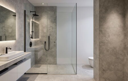O porcelanato fosco que imita m&aacute;rmore &eacute; a tend&ecirc;ncia que est&aacute; conquistando banheiros. 