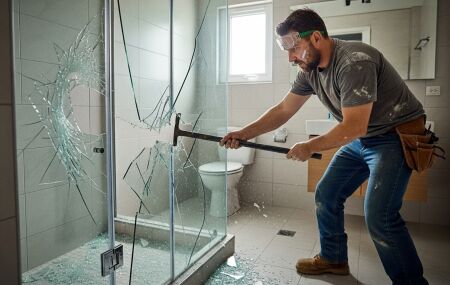 Chuveiro "&agrave; italiana" sem box de vidro