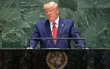 Donald Trump em discurso antigo na Assembleia-Geral da ONU.