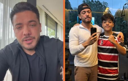 Wesley Safad&atilde;o e o filho Yhudy. 