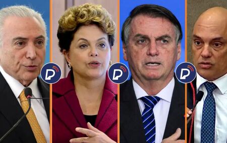 Michel Temer, Jair Bolsonaro, Michel Temer e Dilma Rousseff. 