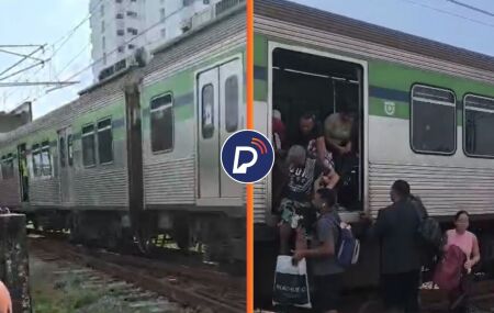 Trem da Linha Sul do Metr&ocirc; quebrada.