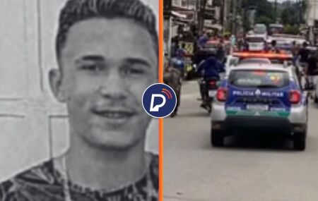 Ex-presidi&aacute;rio que foi morto e viatura da PM em Campina do Barreto, no Recife.