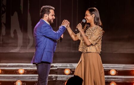Luciano Camargo com Maria Mar&ccedil;al