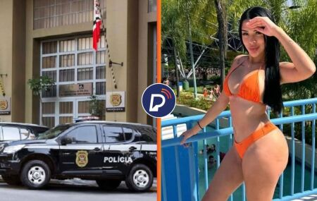 Viaturas da PM de S&atilde;o Paulo e influenciadora.