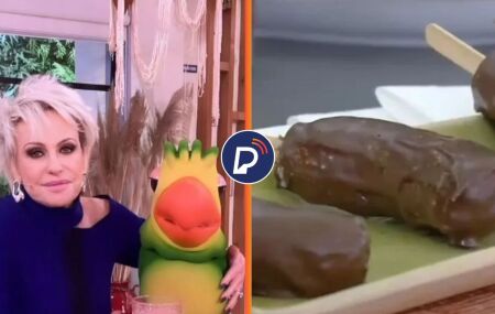 Ana Maria Braga ao lado de Louro Jos&eacute; e sobremesa.