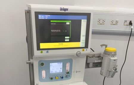 Aparelho de anestesia.