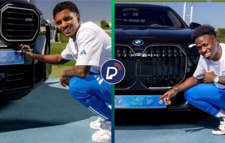 Jogadores do Real Madrid recebem carros da BMW.