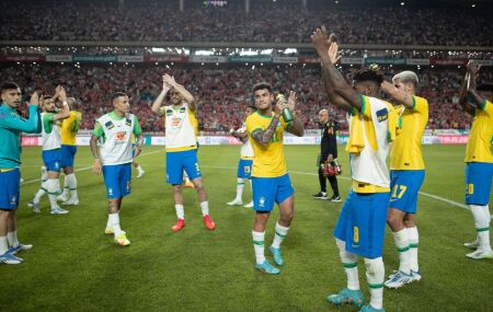 Jogadores da Sele&ccedil;&atilde;o do Brasil.