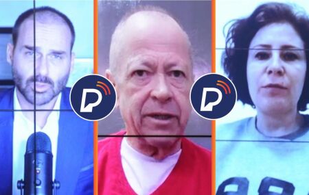 Deputados Eduardo Bolsonaro, Chiquinho Braz&atilde;o e Carla Zambelli.