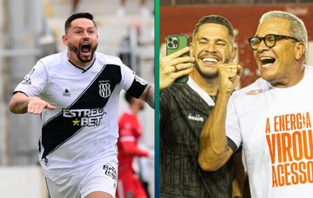 Elvis e H&eacute;lio dos Anjos em liga&ccedil;&atilde;o ap&oacute;s acesso do N&aacute;utico.