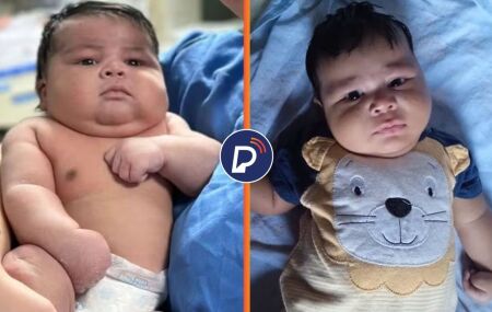 "Beb&ecirc; gigante". 