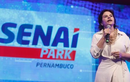 Governadora em exerc&iacute;cio Priscila Krause na inaugura&ccedil;&atilde;o do Senai Park.