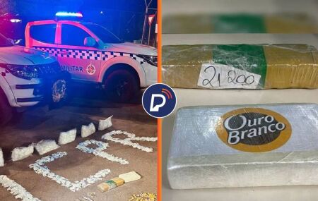 Pol&iacute;cia em apreens&atilde;o e droga camuflada.