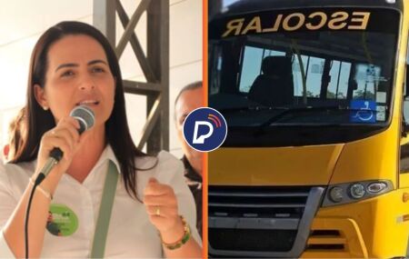 Juliana de Chaparral e &ocirc;nibus escolar
