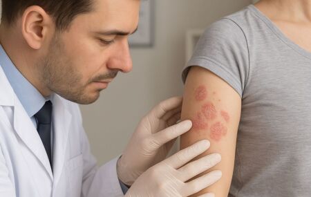 Les&otilde;es de psor&iacute;ase.