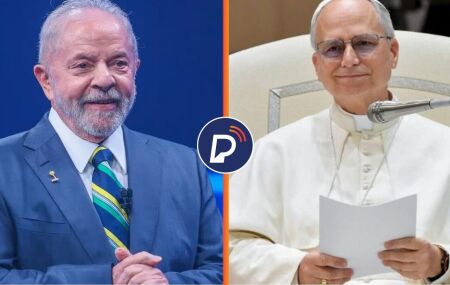 Lula e Papa Le&atilde;o XIV.