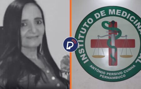 Mulher que morreu e IML no Recife.