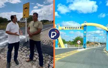 Prefeito de Barrocas na Bahia, inaugura quebra molas