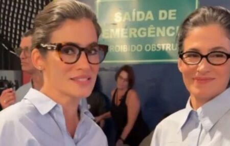 Renata Vasconcellos e sua irm&atilde; g&ecirc;mea