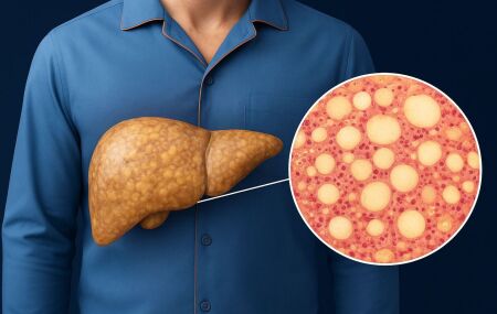 Pessoa com gordura no f&iacute;gado 