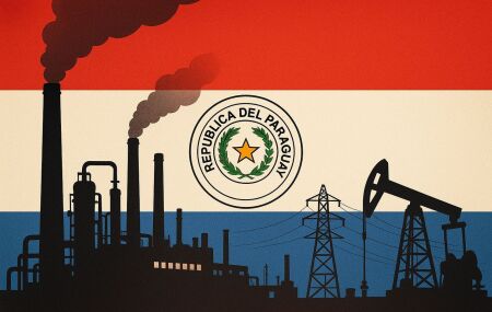 Bandeira do Paraguai com industrias 