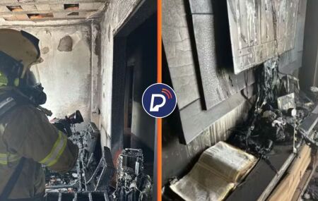 Momento em que bombeiros acham b&iacute;blia.