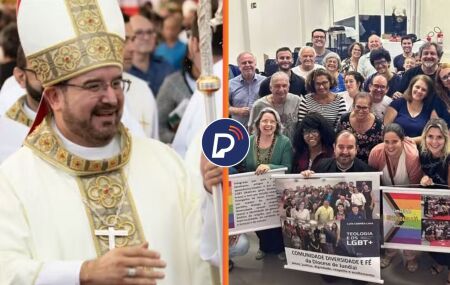 Bispo Dom Arnaldo Carvalheiro Neto junto da comunidade.