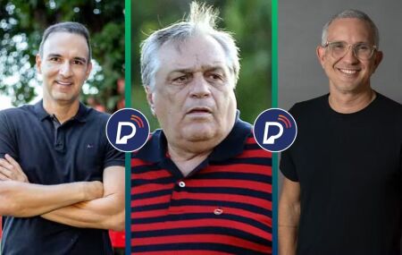 Matheus Souto Maior, &agrave; esquerda, Branquinho, no centro, e Paulo Bivar, &agrave; direita.
