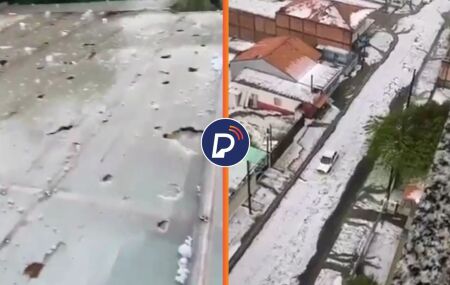 Chuva de granizo de 20 minutos no Rio Grande do Sul. 