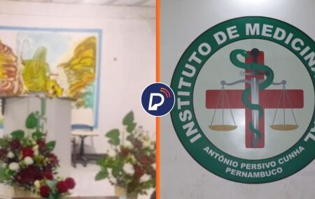 Igreja onde di&aacute;cono foi assassinado e fachada do IML no Recife.