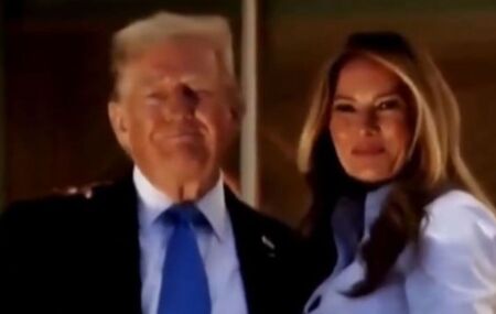Donald Trump e a primeira dama Melania Trump.