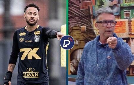 Neymar em treino pelo Santos e Craque Neto durante "Os donos da bola".