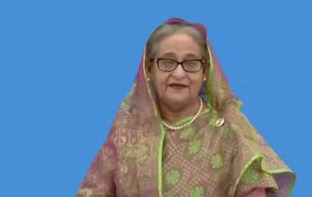 Ex primeira ministra Sheikh Hasina.